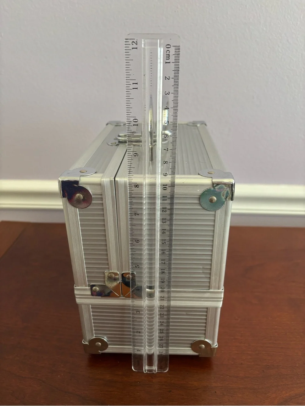 Caboodles Metal Makeup Train Case | Silver Aluminum | Multi‑Tier Organizer